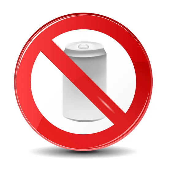 O refrigerante não pode destruir o ícone vetorial. Ícone do sinal de proibição — Vetor de Stock
