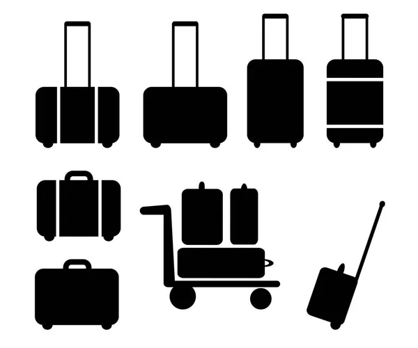 Set koffer pictogram — Stockvector
