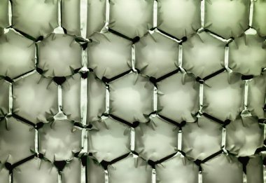 Altıgen yeşil kabarcık dokulu arka plan