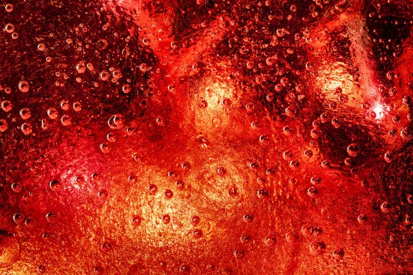 Frozen ice background with red colour below — Stock Photo, Image