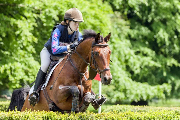 ホートン国際馬試験チェザーノ ・ H に乗ってエミリー ラッカー — ストック写真