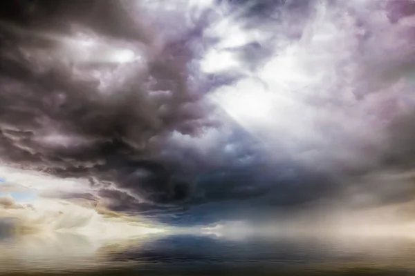 Fantasy cloudscape with UFO activity — Stock Photo, Image