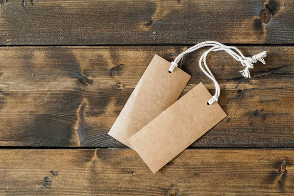 Two empty cardboard tags ready for text — Stock Photo, Image