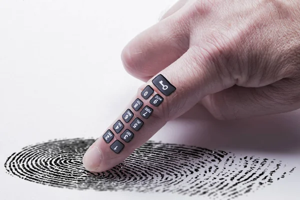 Концепція цифрового друку пальців для захисту ідентифікації в Інтернеті — стокове фото