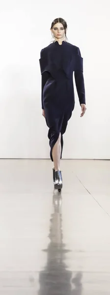 ニューヨーク アメリカ合衆国 2018 春のスタジオ マンハッタンにニューヨーク ファッション ウィーク中にリアン マーシャル秋 2018年滑走路ショーのモデル散歩滑走 — ストック写真