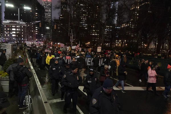 New York December 2019 Few Hundreds People Rally Support Impeachment — 스톡 사진
