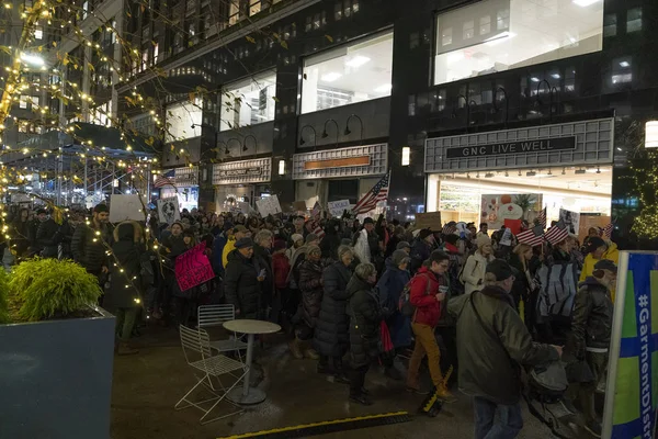 New York December 2019 Few Hundreds People Rally Support Impeachment — Φωτογραφία Αρχείου