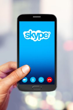 smartphone with skype clipart