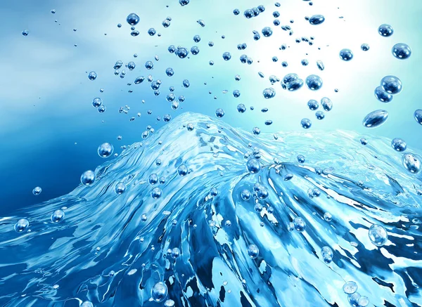 Blå aqua bubblor — Stockfoto
