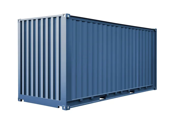 Синій контейнер для перевезення вантажів — стокове фото