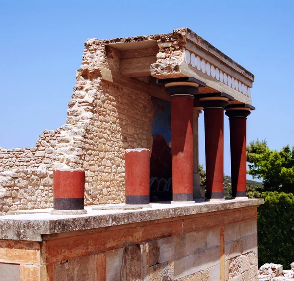 Součástí sloupce v paláci Knossos — Stock fotografie