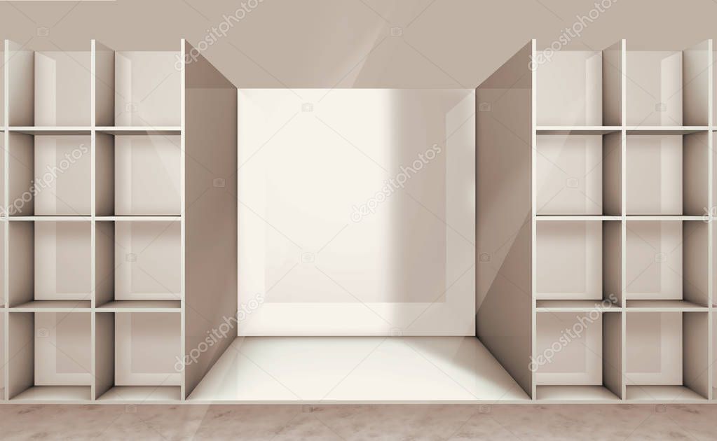illustration of empty shelf 