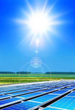 Güneş altında solarpanels