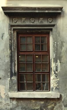 vintage window of old building clipart