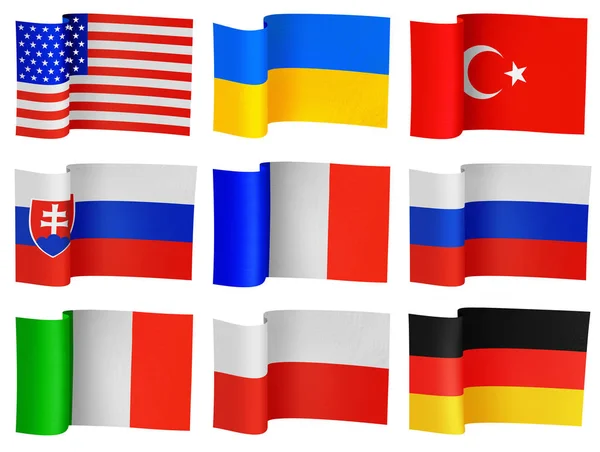 Bandeiras dos diferentes países — Fotografia de Stock