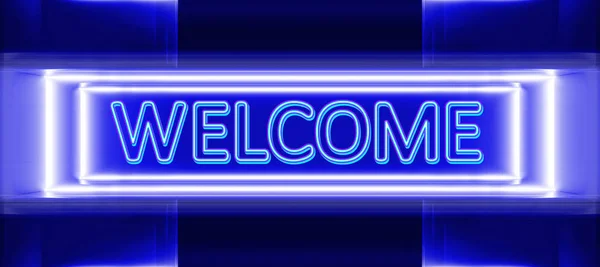 Neon znak Welcome — Zdjęcie stockowe