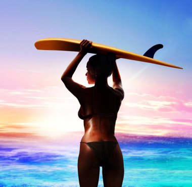 sörfçü gündoğumu, surfboard ile