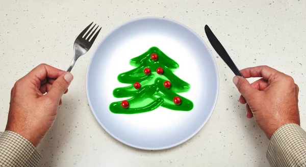 Christmas decoration on plate — Stock Photo, Image
