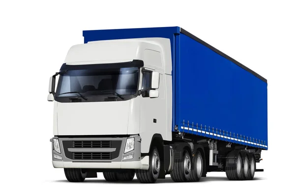 Curtainsider semitrailer with canvas top — Stock Photo, Image