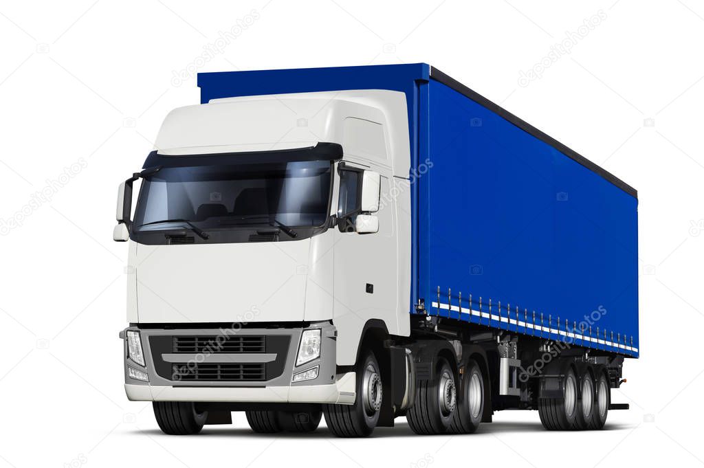 curtainsider semitrailer with canvas top