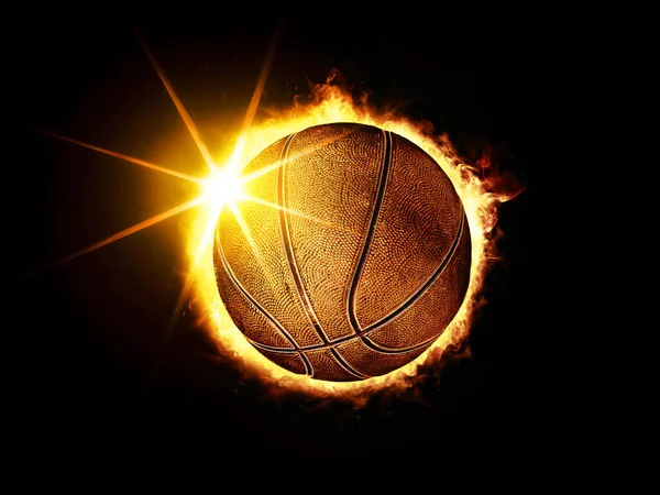 Basketball ball like solar eclipse — Stock Photo, Image