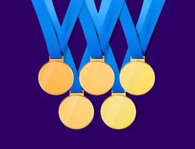 golden medals with path clipart