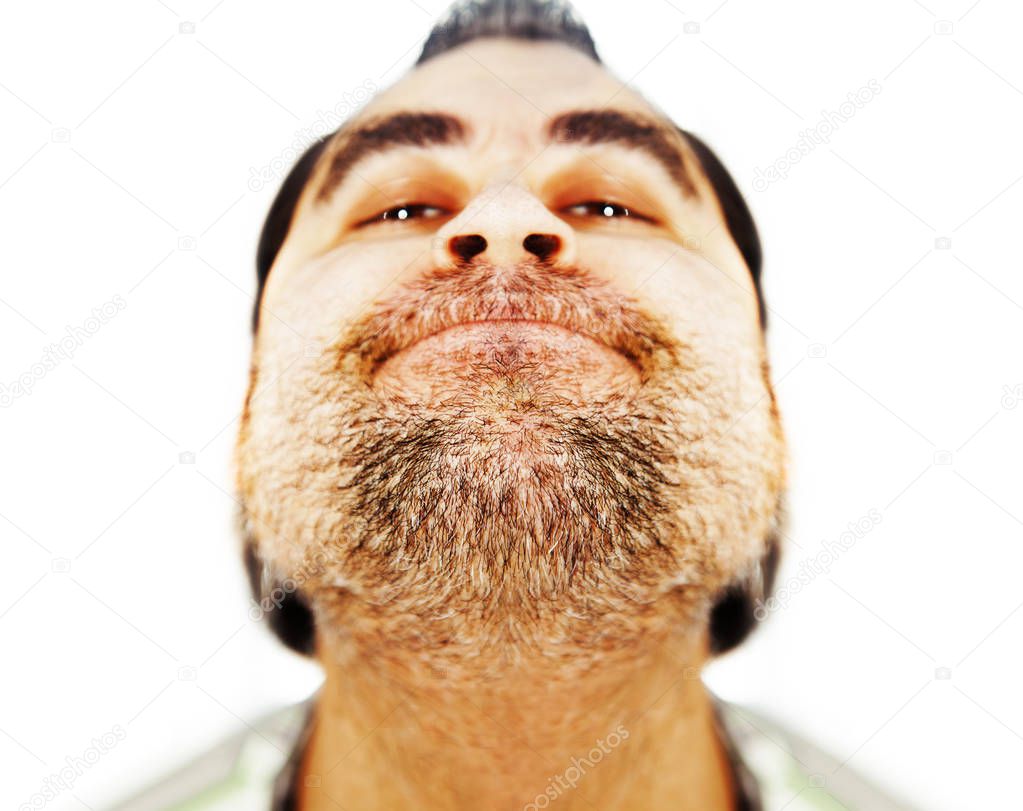close up of bearded man