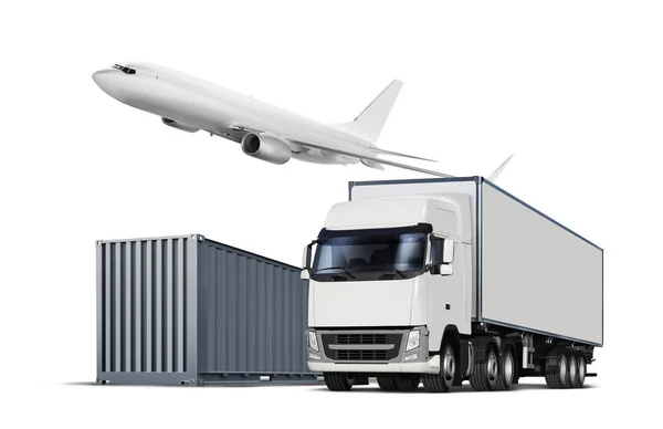 Cargo transports on white — Stock Photo, Image