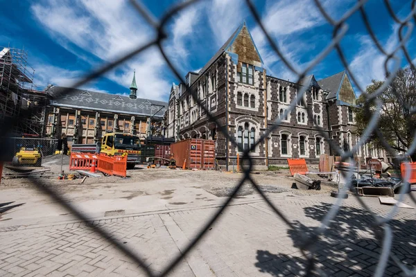 Historické Budovy Christchurch Nový Zéland Poškozen Zemětřesení — Stock fotografie