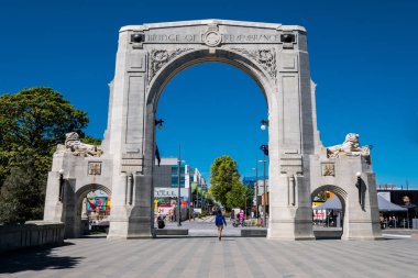 Christchurch, Yeni Zelanda şehir merkezi kapısı.