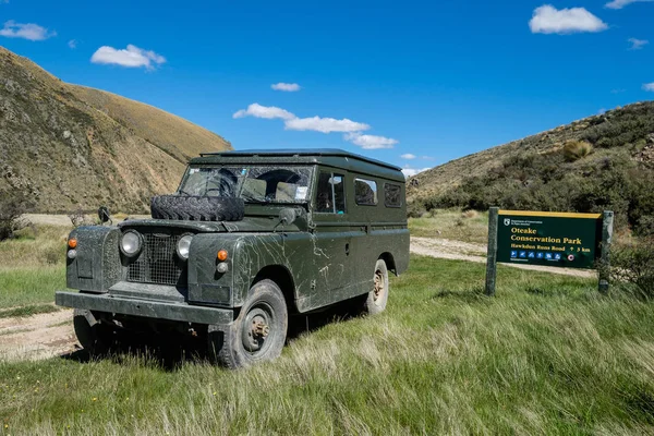 Land Rover Series Klasyczny Samochód Roading Nowej Zelandii Aotearoa — Zdjęcie stockowe