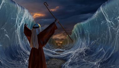 Crossing the Red Sea with Moses clipart
