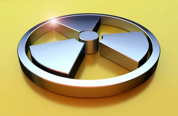 Glossy Metal Nuclear symbol — Stock Photo, Image