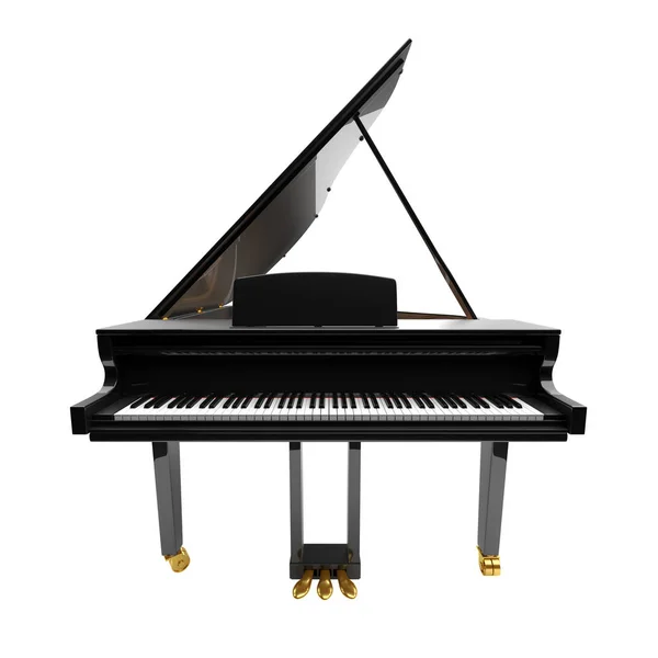 Svarta glansiga musikinstrument - akustiskt piano. — Stockfoto