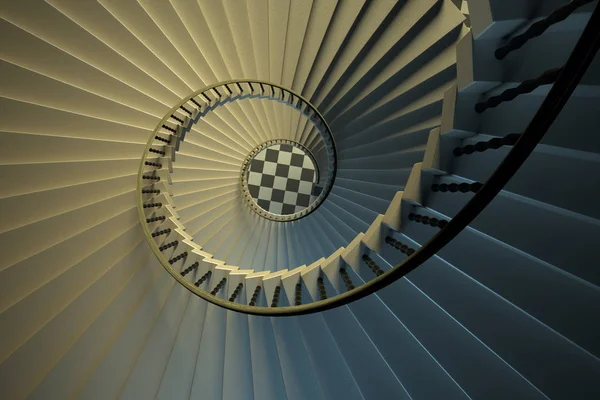 Upside view of a spiral staircase — Stock Photo, Image