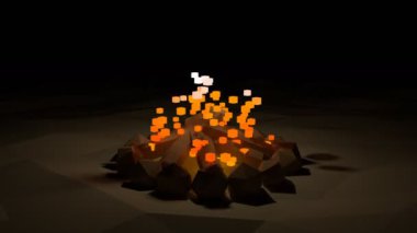 Kamp ateşi animasyon lowpoly