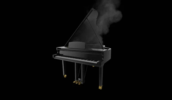 Piano ardente com fumaça — Fotografia de Stock