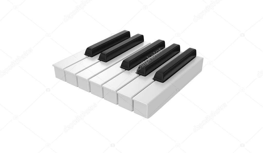 Piano Keys isolated on the White