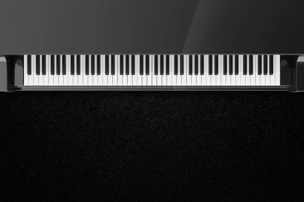 Teclado preto brilhante piano de cauda — Fotografia de Stock