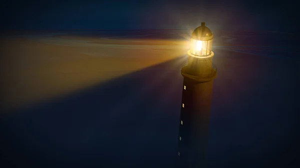 Lighthouse in the night — Stock Photo, Image