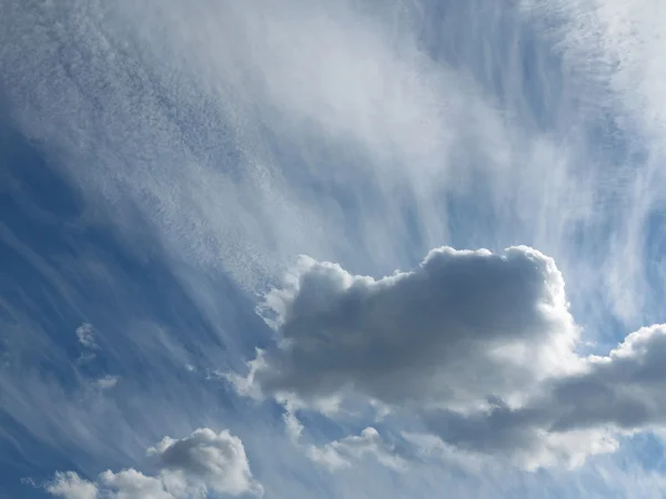 Nuvens sopradas pelo vento no céu — Fotografia de Stock