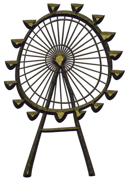 Ferris roue sur fond blanc — Photo