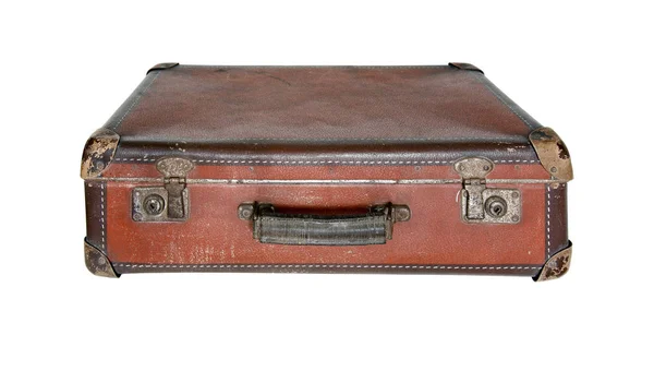 Vecchia valigia da viaggio indossata — Foto Stock