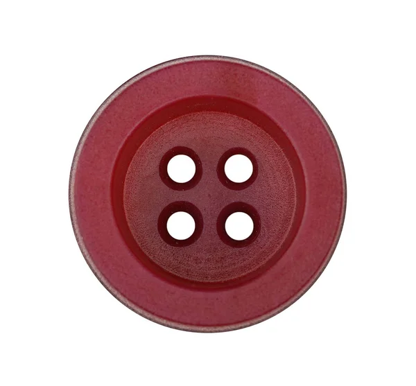 Червона кнопка на білому тлі — стокове фото