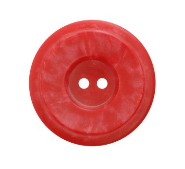 Beyaz arka plan üzerinde büyük kırmızı düğme