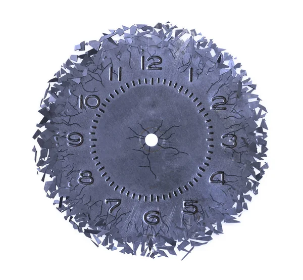 Разбивая старый циферблат часов — стоковое фото
