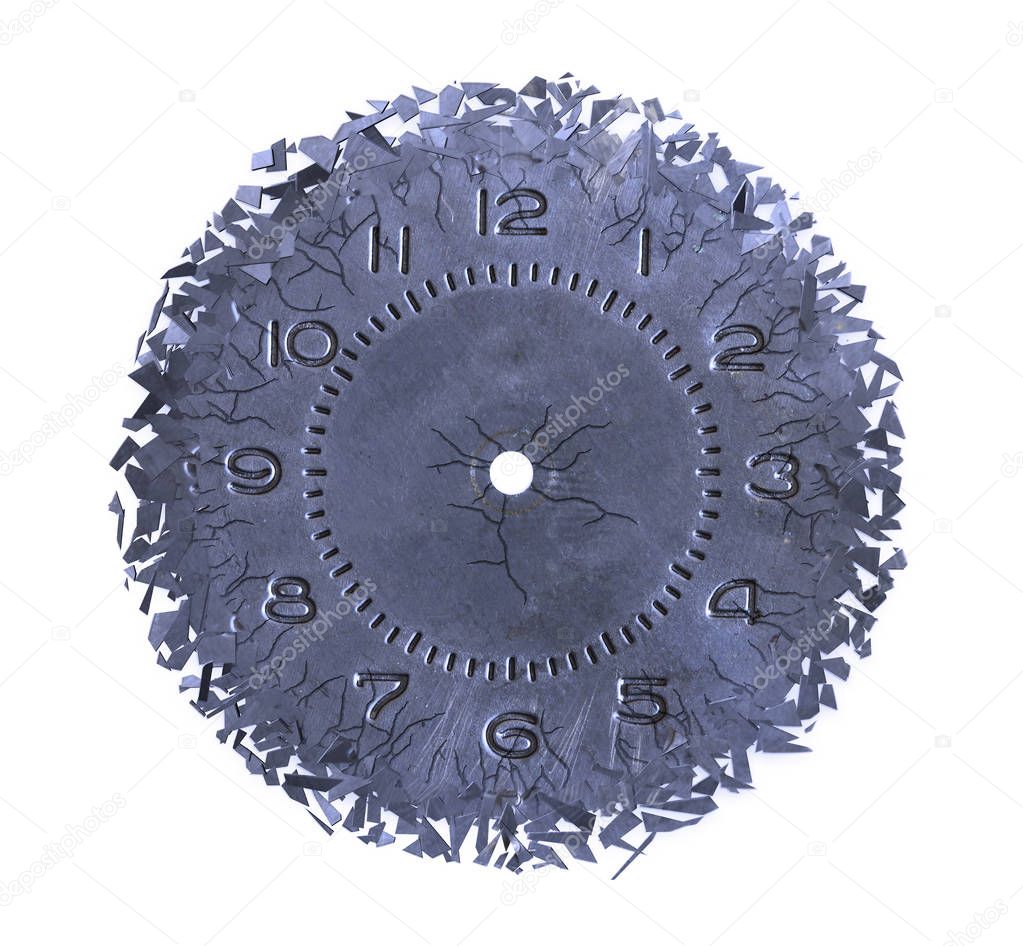 Breaking apart of the old clock face