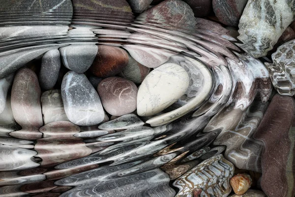 Water ripples over the stone pebbles — Stock Photo, Image