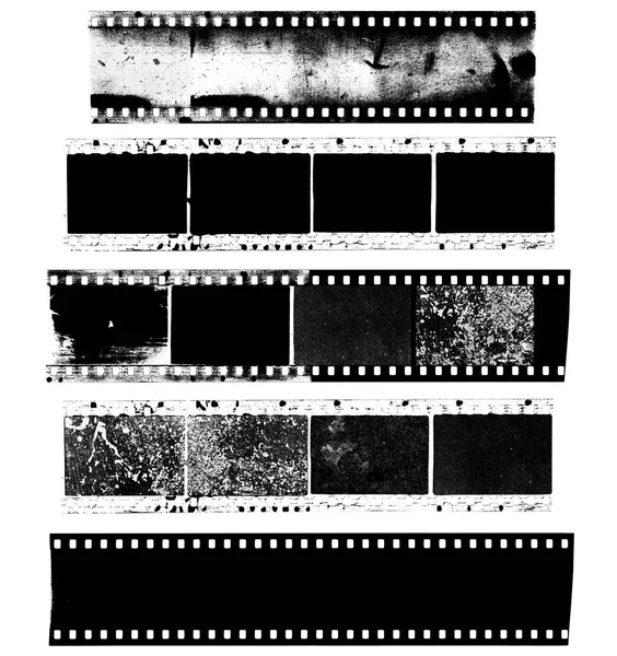 Dirty, messy and damaged strip of celluloid films — Stock Photo, Image