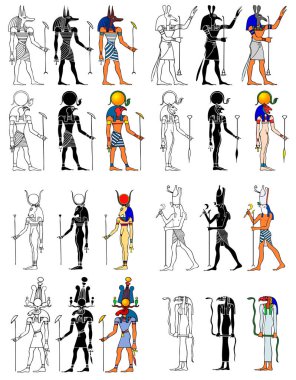 Gods and Goddness of ancient Egypt clipart